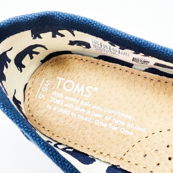Toms Shoes Alpargata Recycled Cotton Canvas Slip-on Flats Size 6.5 Navy Blue New - Picture 7 of 10